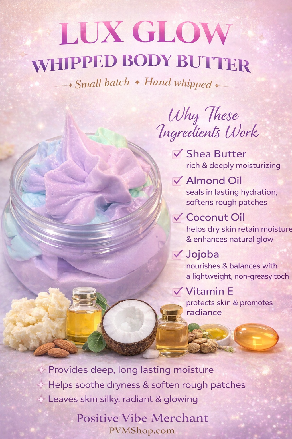 Lux Glow Whipped Body Butter | Deep Moisture + Glow 8oz