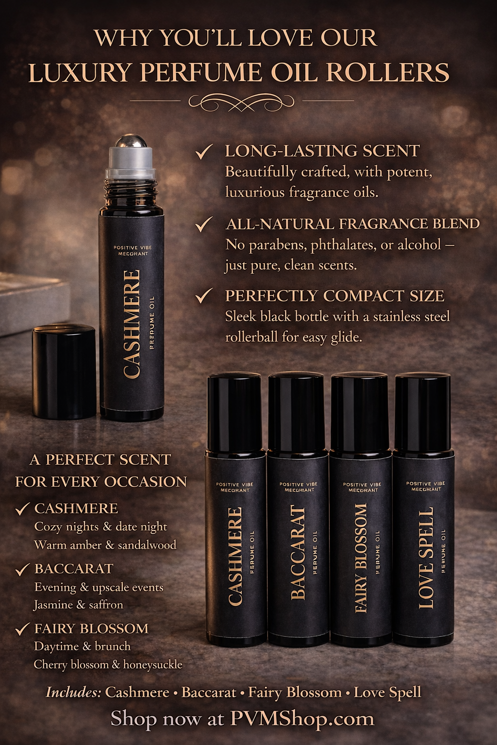 4 pc Luxury Perfume Oil